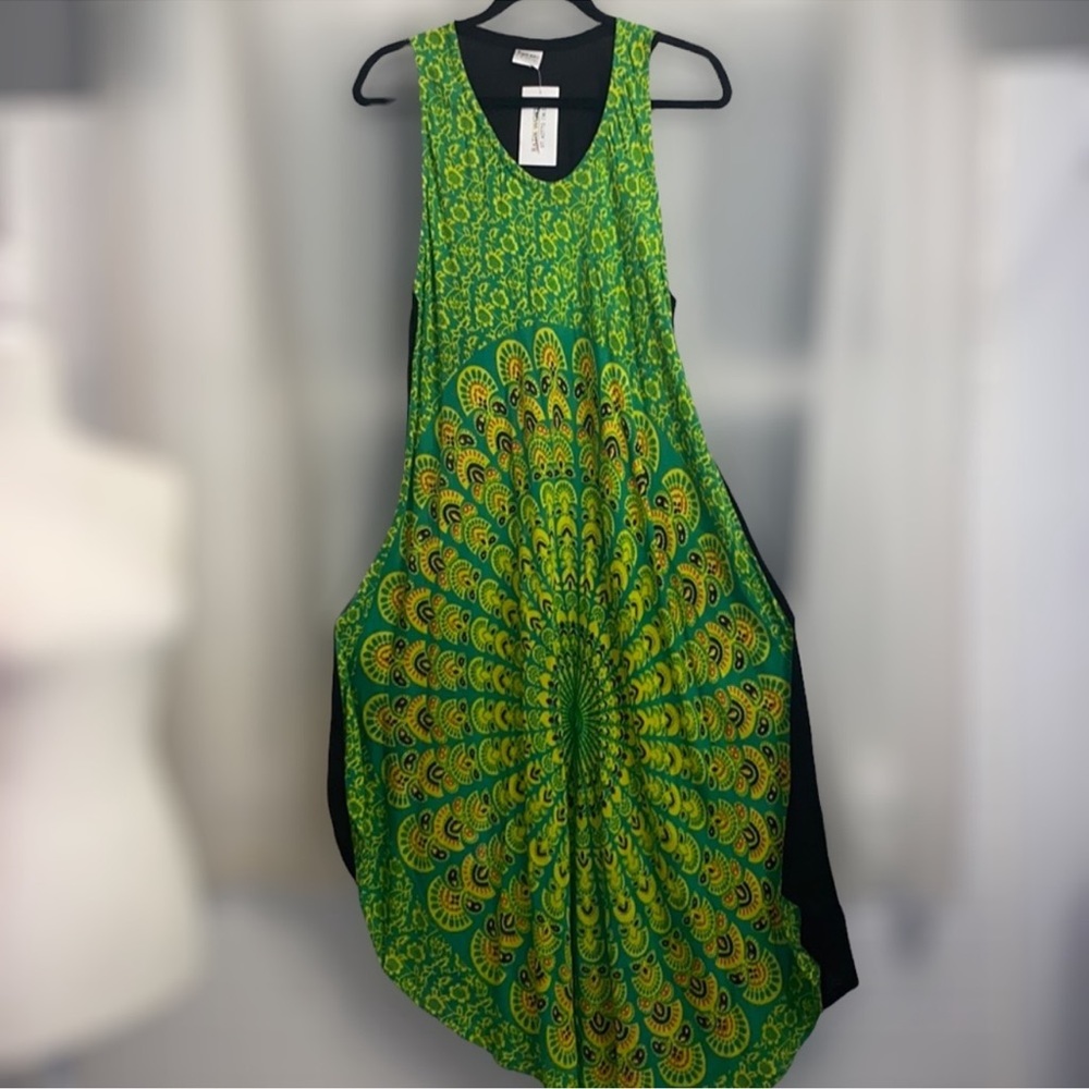 New! St. Kitts (W.l.) Oval Combination Trapeze Maxi Dress